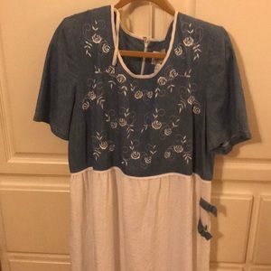 Vtg PLAZA plus size denim top maxi dress size 16